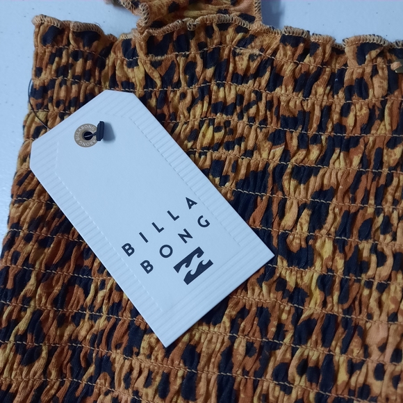 Billabong Crop Top Women's Small Brown Animal Print Sleeveless Stretch Casual - Picture 5 of 9